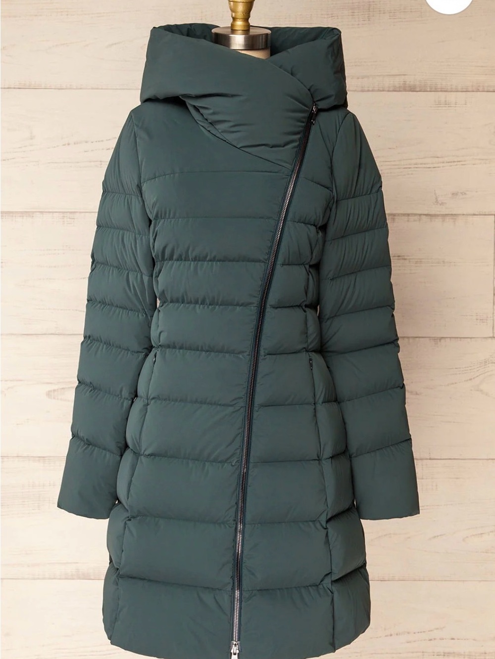 Soia & Kyo Dark Teal Asymmetric Puffer Coat